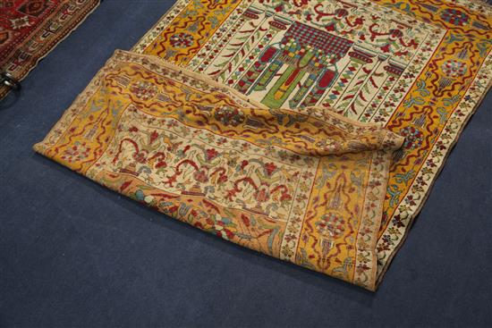 A Persian prayer rug, 6ft 6in by 4ft 2in.